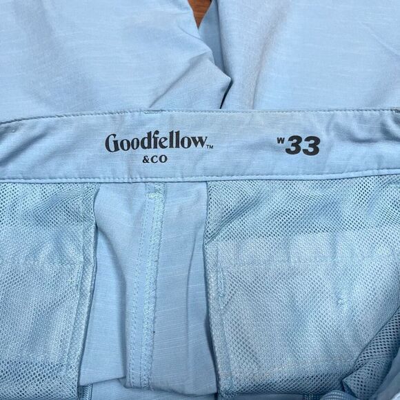 Goodfellow & Co Mens Mid-Rise Flat Front Chino Shorts Blue Size W33 - Picture 9 of 13